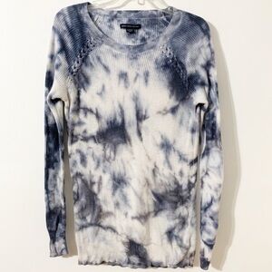 American Eagle Ribbed Tie Dyed Crewneck Pullover Sweater with Side Braid Detail